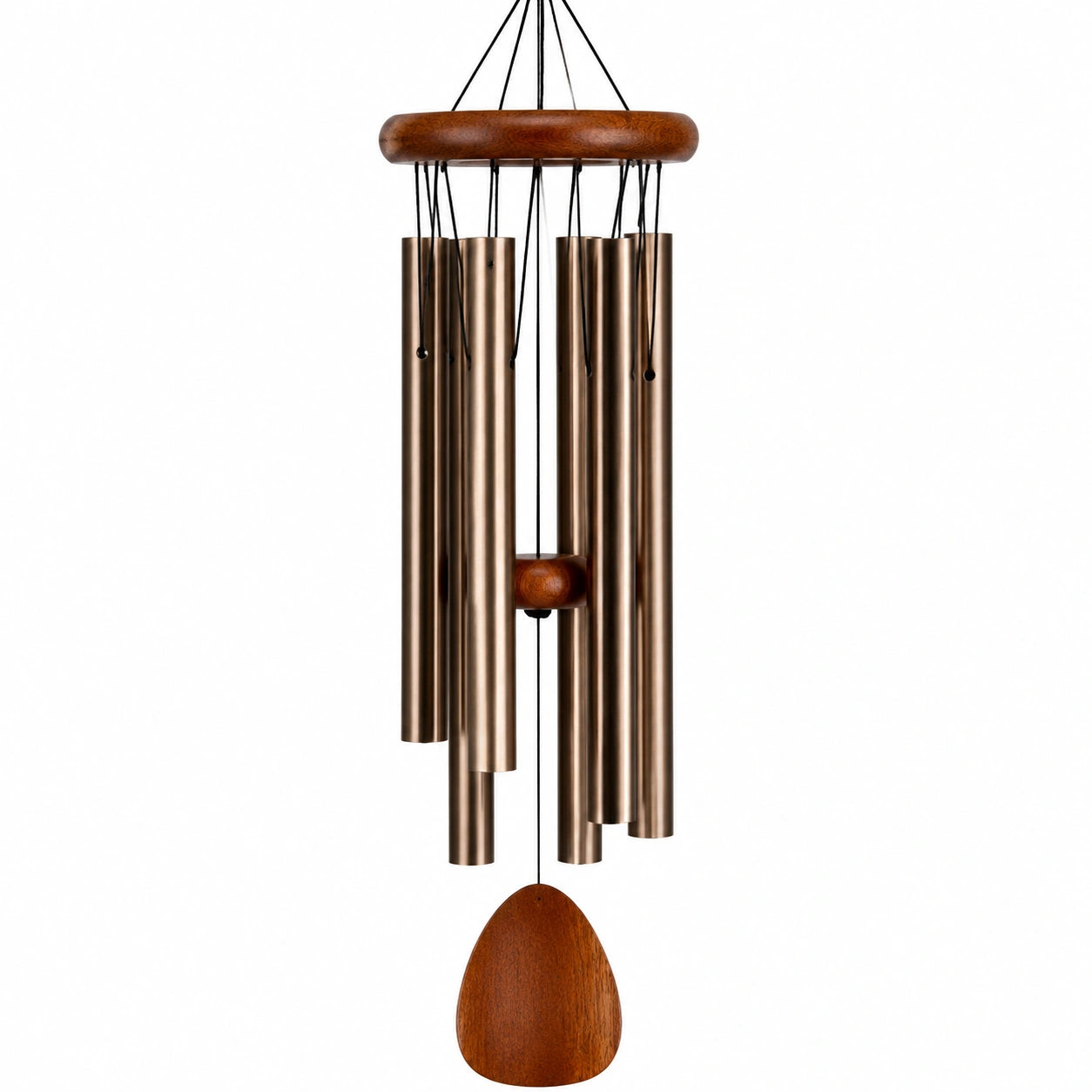 Campana de Viento de Metal y Madera Marrón, 70 cm