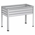 Cama de cultivo elevada de aluminio plateado para exterior 80x40x80 cm