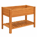 Jardinera elevada de madera natural 81x37x78 cm