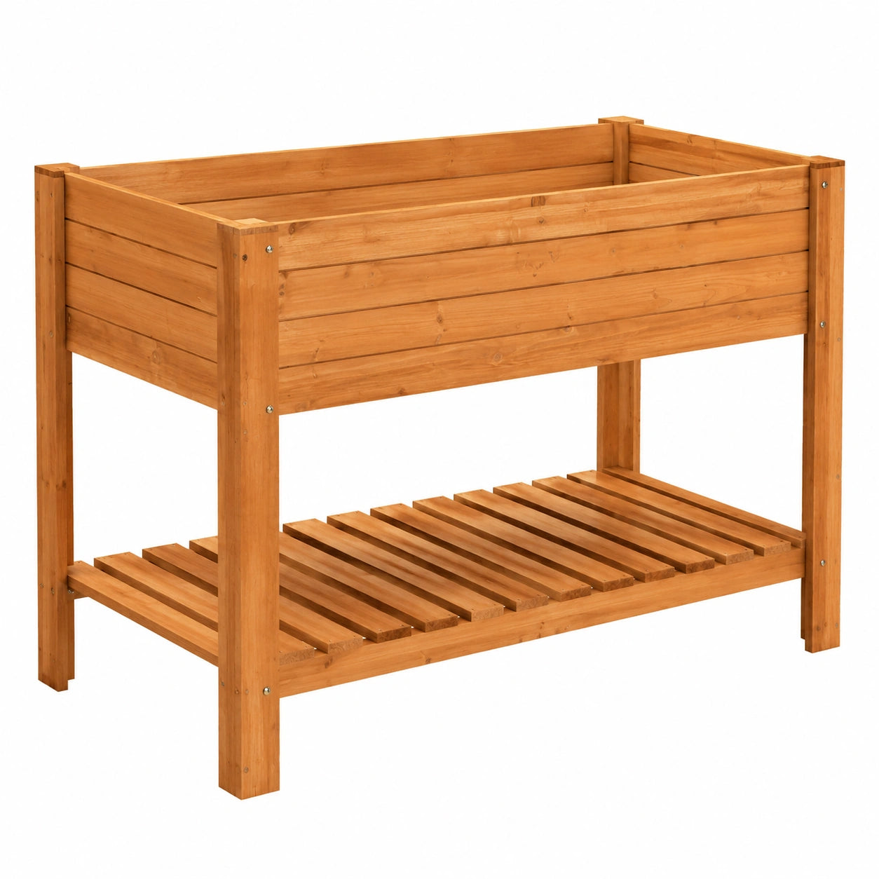 Jardinera elevada de madera natural 81x37x78 cm