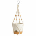 Macetero Colgante de Macramé Blanco para Interior y Exterior
