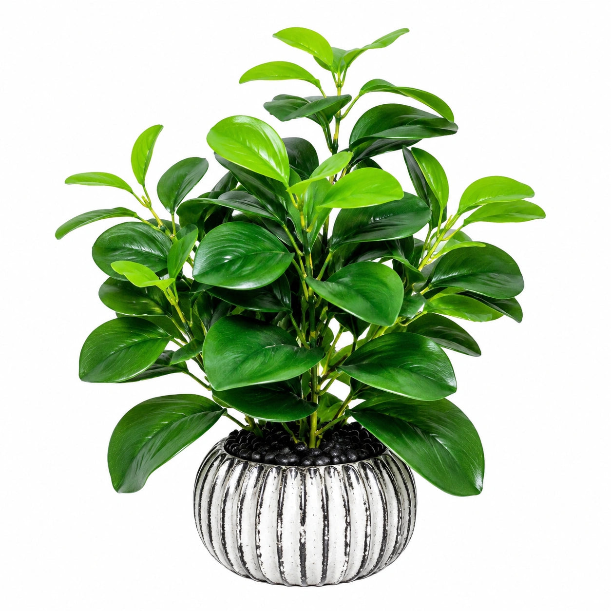 Planta Artificial Verde con Maceta Decorativa de Cerámica